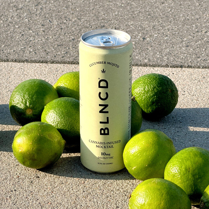 BLNCD can with limes on a concrete surface at Sèchey